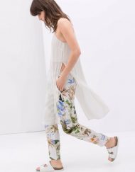 Floral Printed Casual Trousers with Strings Pants