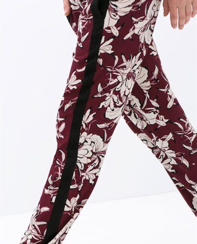 Flower Prints Casual Pants Trousers-