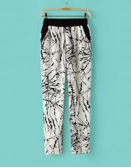 Summer  Black Ink Floral Printed Loose Fit Trousers ASOS Inspired Summer Casual Pants