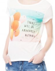 Woman Colorful Balloons and Letters Printed Casual T-shirts ASOS Inspired Tops