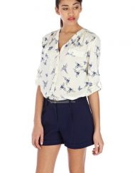 Butterfly and birds Hot Stamping Prints Leisure Blouse ASOS Inspired Shirt -