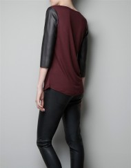 Casual V-neck Knitwear with PU sleeves ASOS Inspired Pure color Sweater