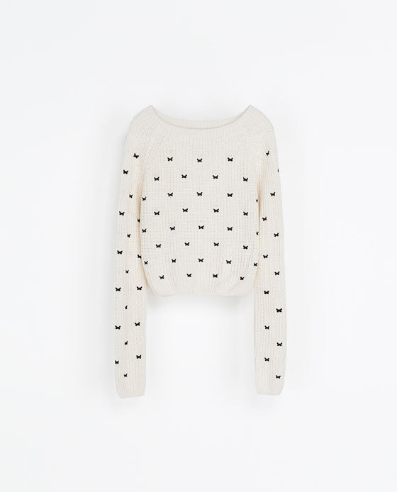Top Shop Inspired Bow ties Embroidery Knitted Sweater Knitwear -